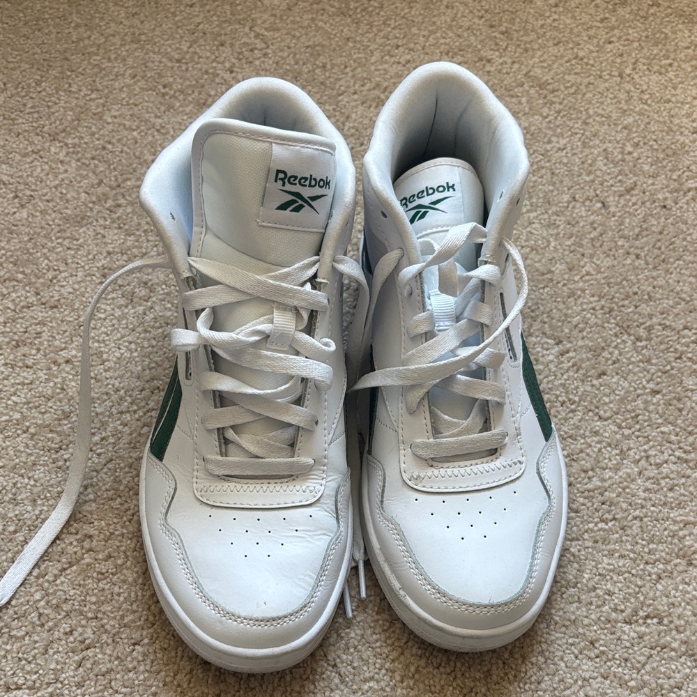 Reebok Classic White and Green Sneakers